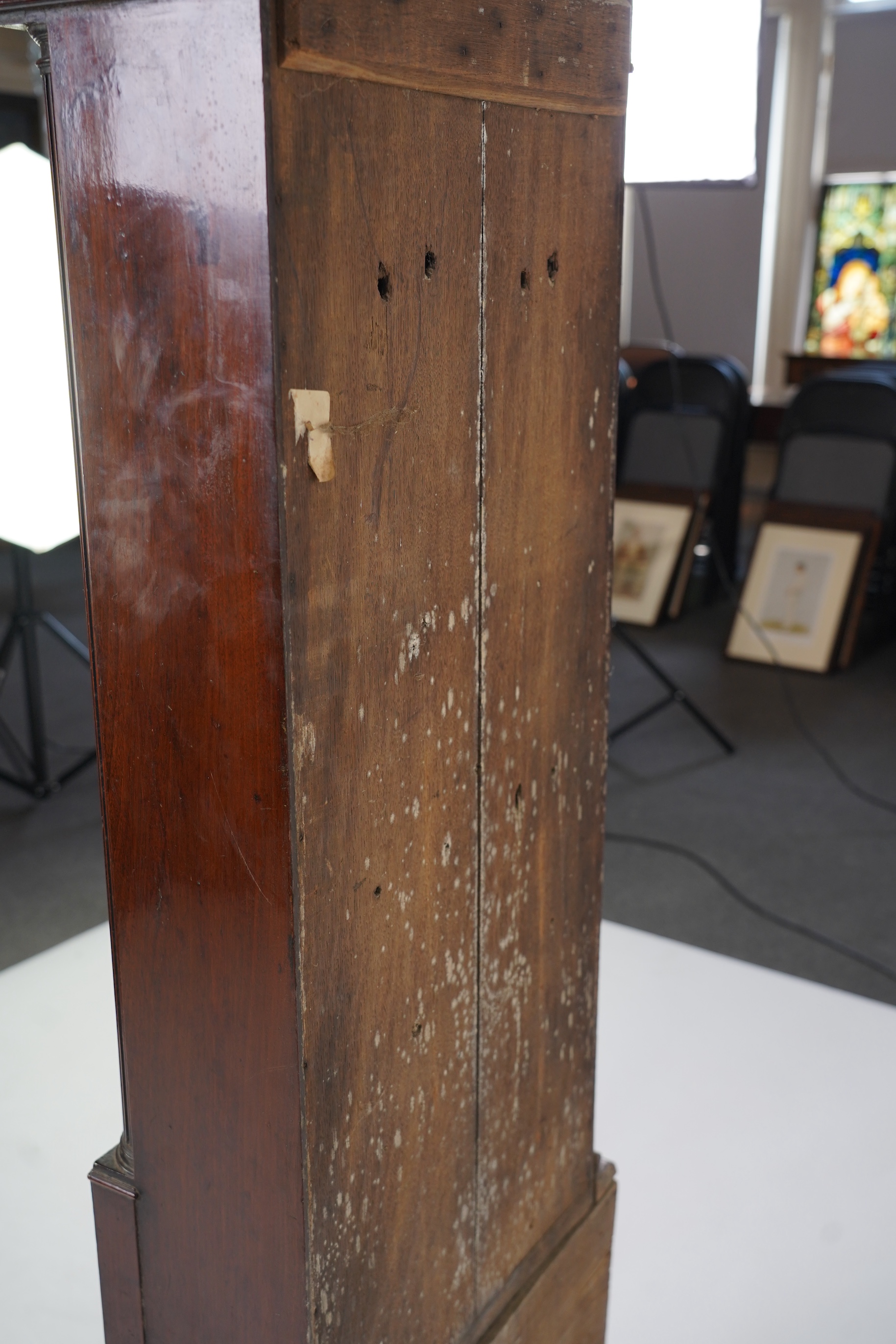 A mid 18th century mahogany eight day longcase clock, the inner chapter ring signed D. Seddon, Frodsham, for Daniel Seddon
